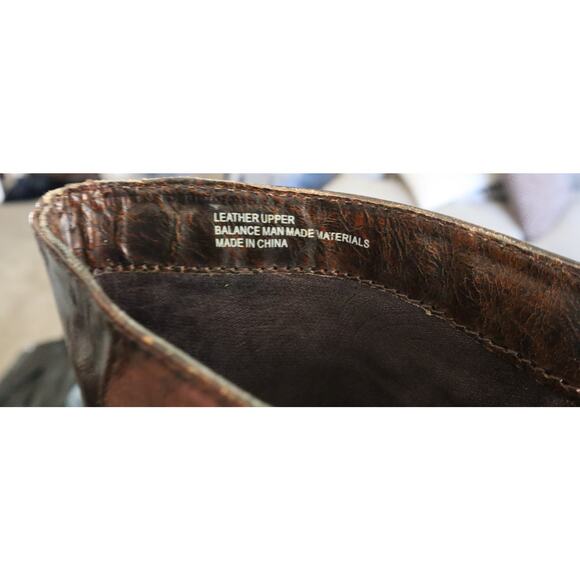 Born Crown Brown Leather Tall Riding Boots Low Heel Buckle 9 Knee Equestrian - Picture 9 of 10